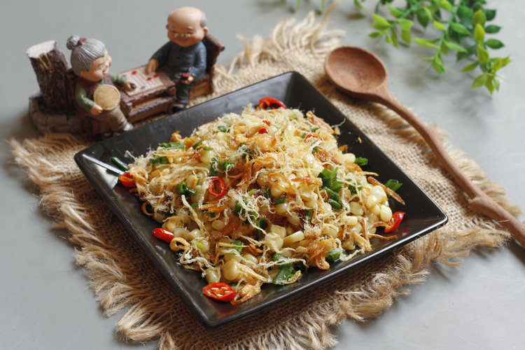 Bắp xào tép khô - món ăn vặt 'thần thánh' - VnExpress Cooking