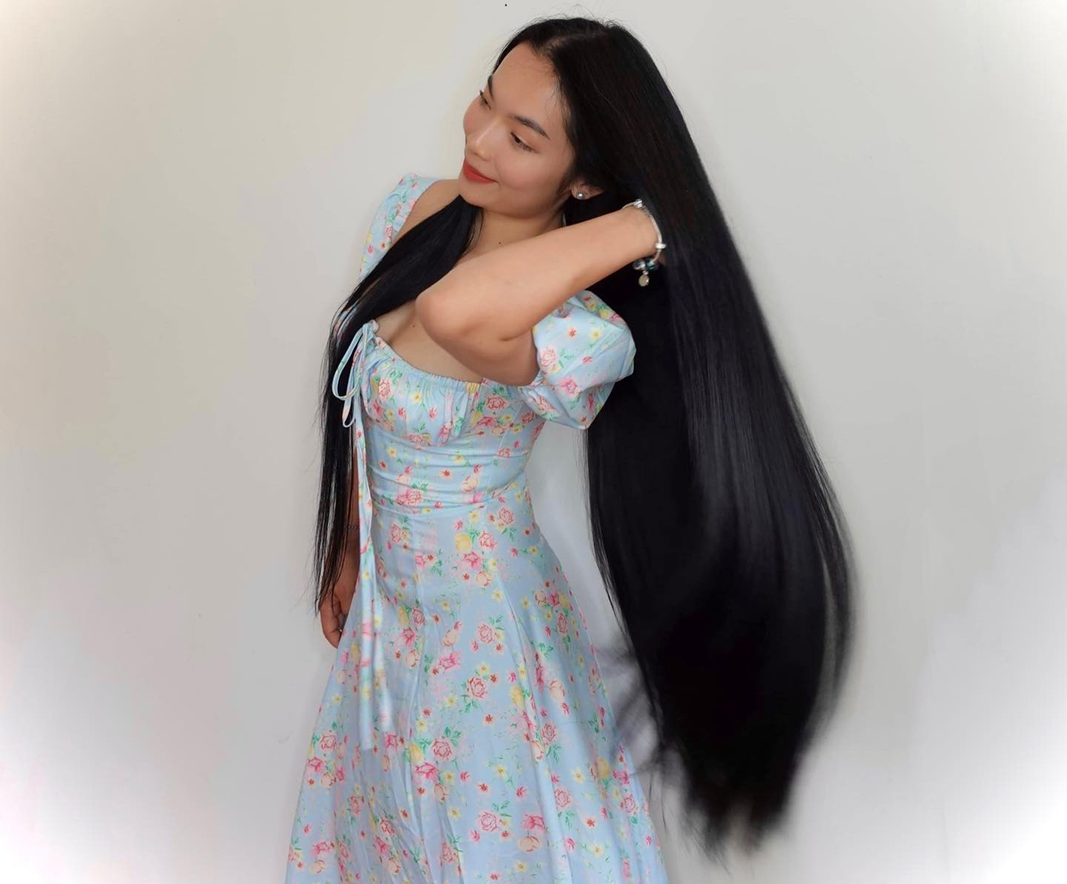 Nhờ mái tóc đẹp, Happi Phạm trở thành một người mẫu tóc. Ảnh: Nhân vật cung cấp